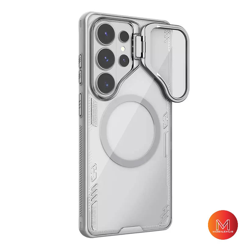 Samsung S26 Ultra Nillkin Iceblade Prop Magnetic Camera protective case with kickstand (Grey & Black)