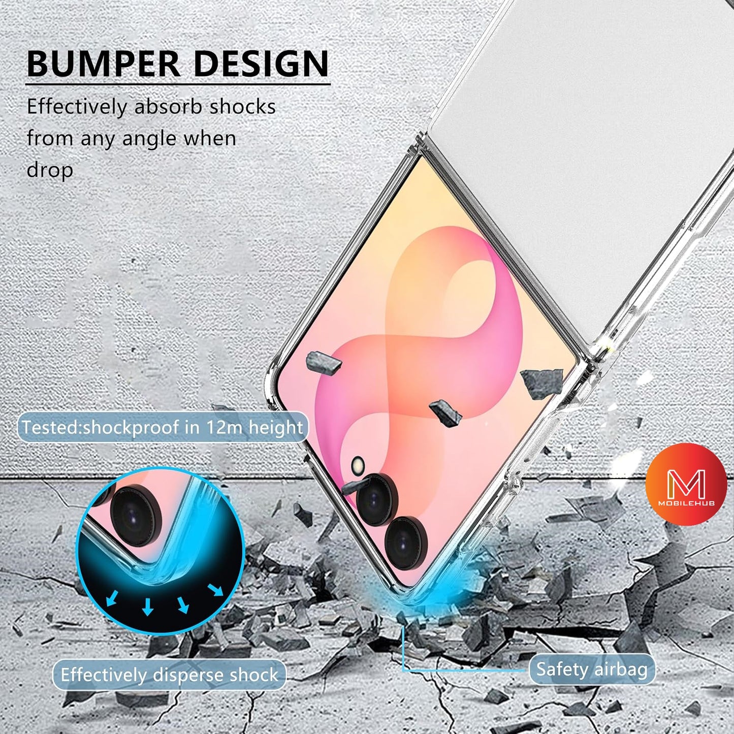 Samsung Z Flip 8 Ultra German import Shockproof Case (Clear)