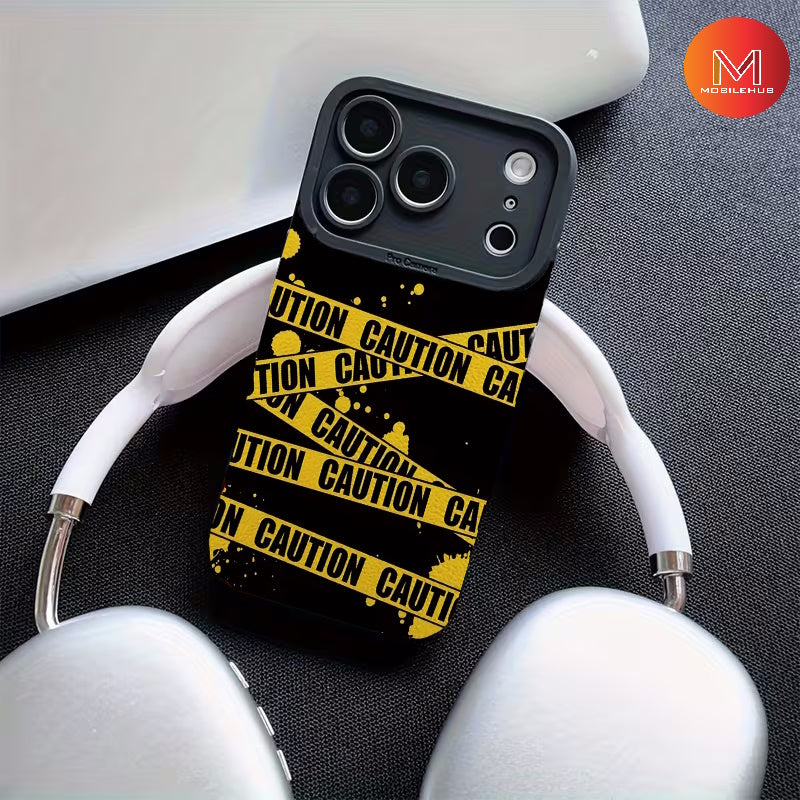 iPhone 17 / 17 Air / 17 Pro / 17 Pro Max Trendy Caution Tape Edition Shockproof Case