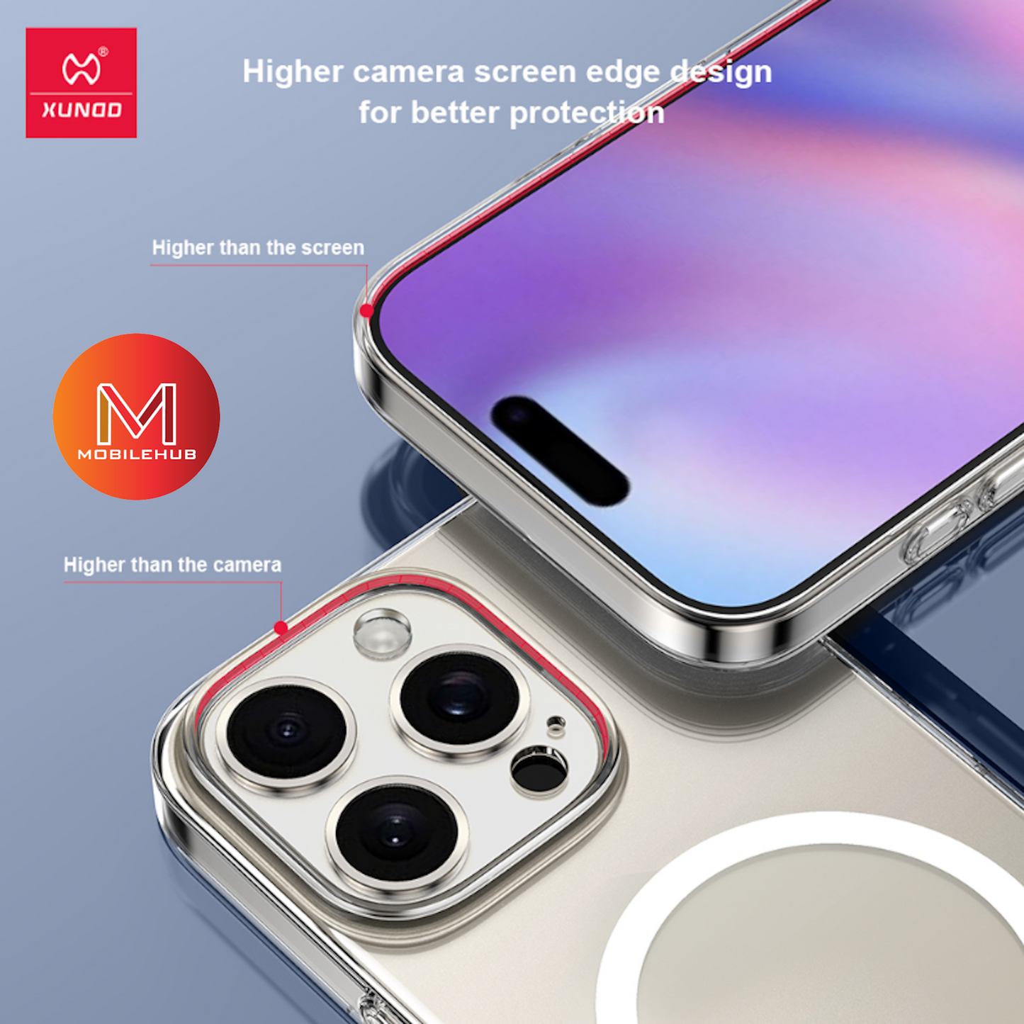 iPhone 16 / 16 Pro / 16 Pro Max / 16 Plus XUNDD Ultra Thin Transparent Magnetic Case with Camera Protection (MagSafe)