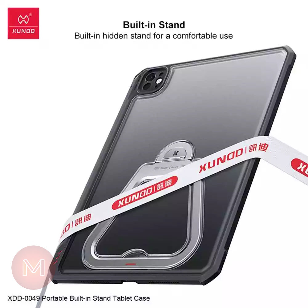 iPad 2025 A16 11" XUNDD Beetle Armor Case With 360 Rotating Stand (Black)