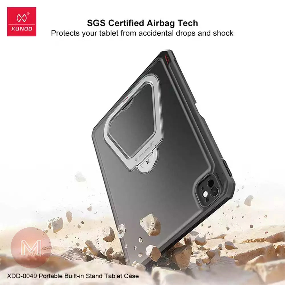 iPad Mini 7 XUNDD Beetle Armor Case With 360 Rotating Stand (Black)