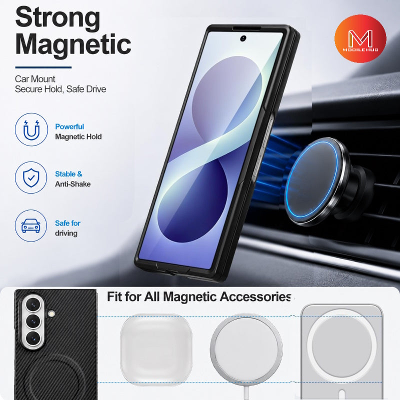 Samsung Z Fold 8 Ultra Carbon Fiber Magnetic Shockproof Case (Black) Zfold 8 Ultra