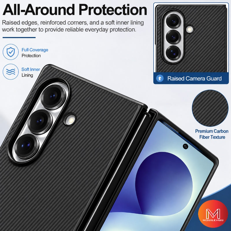 Samsung Z Fold 8 Ultra Carbon Fiber Magnetic Shockproof Case (Black) Zfold 8 Ultra