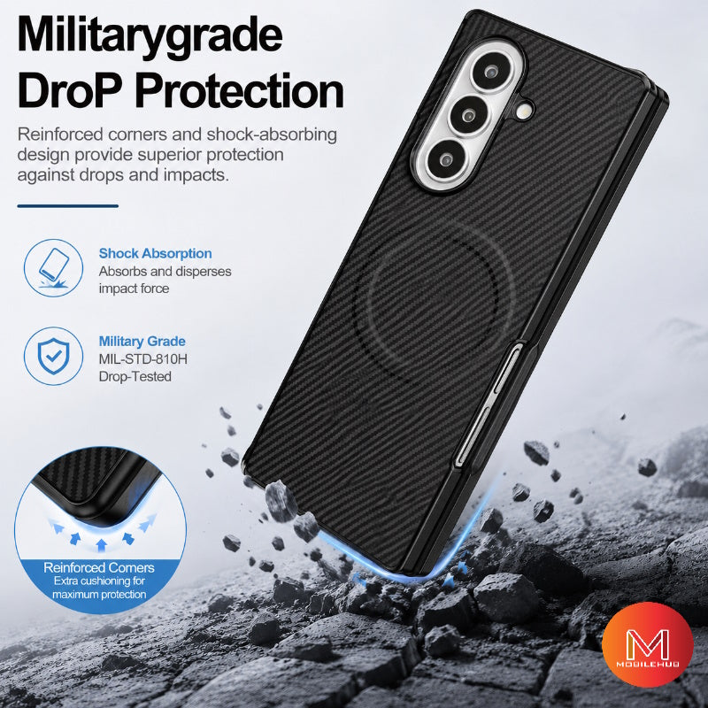 Samsung Z Fold 8 Ultra Carbon Fiber Magnetic Shockproof Case (Black) Zfold 8 Ultra