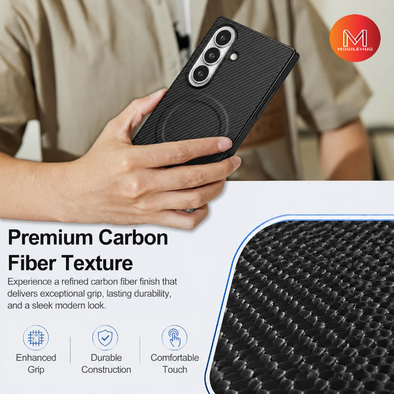 Samsung Z Fold 8 Ultra Carbon Fiber Magnetic Shockproof Case (Black) Zfold 8 Ultra