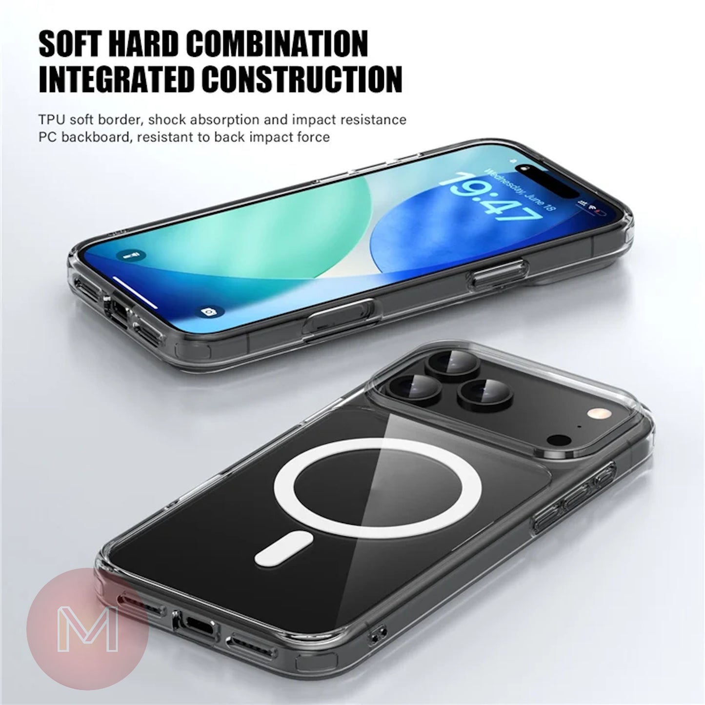 iPhone 17, 17 Pro, 17 Pro Max, 17 Air Clear Magsafe Shockproof Case