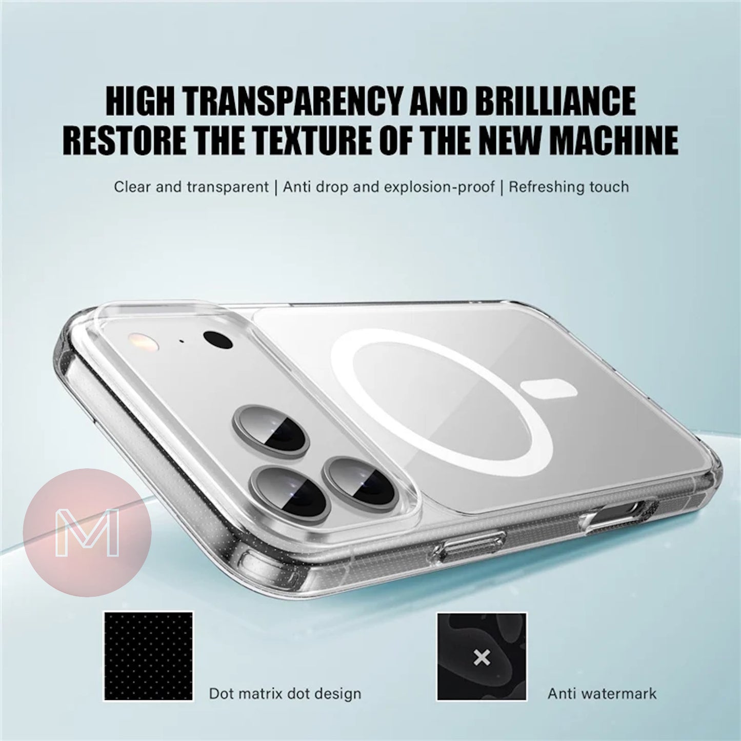 iPhone 17, 17 Pro, 17 Pro Max, 17 Air Clear Magsafe Shockproof Case