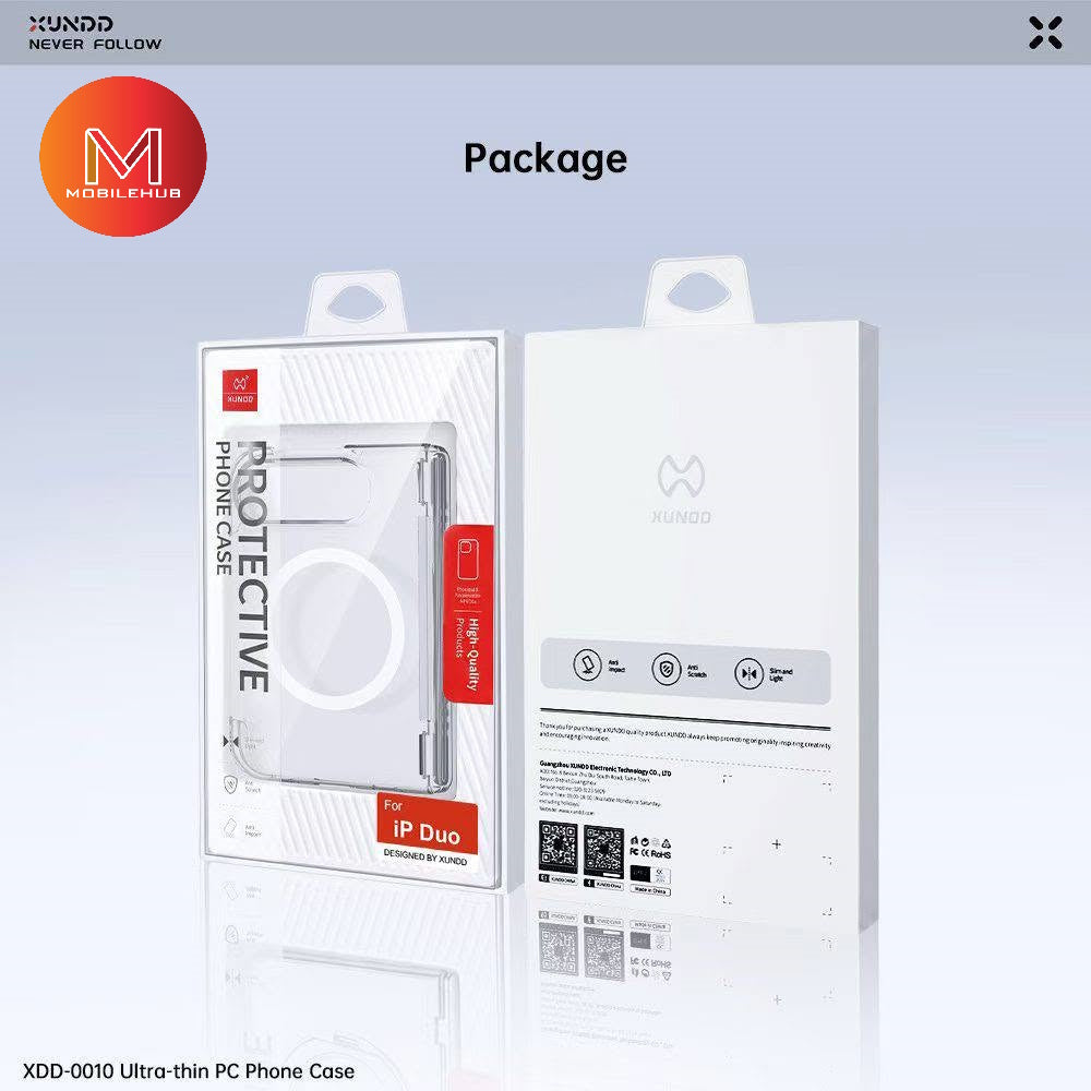 iPhone Duo XUNDD Ultra Thin Transparent Magnetic Case with Camera Protection (Clear) iPhone 18 Duo
