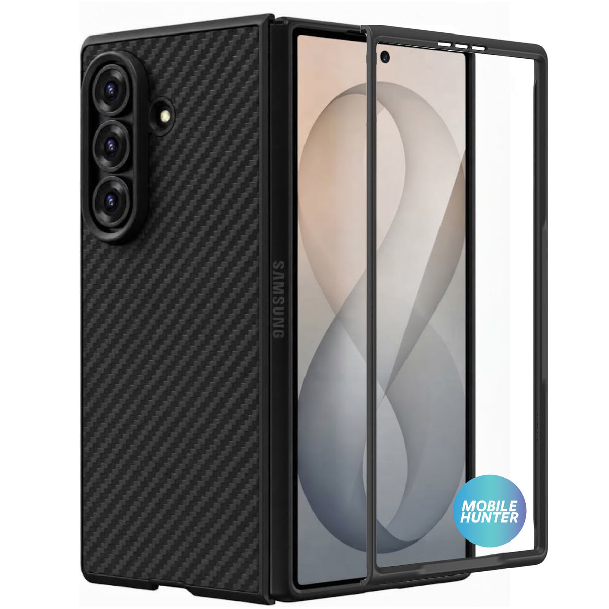 Samsung Z Fold 8 Ultra Carbon Fiber Shockproof Case (Black)
