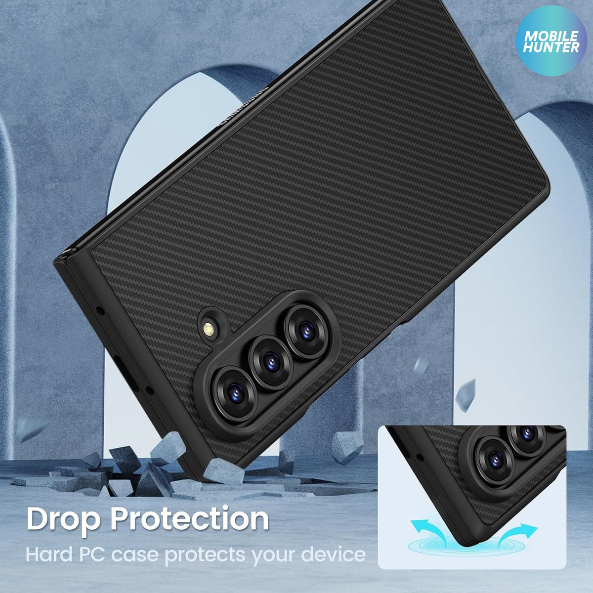 Samsung Z Fold 8 Ultra Carbon Fiber Shockproof Case (Black)