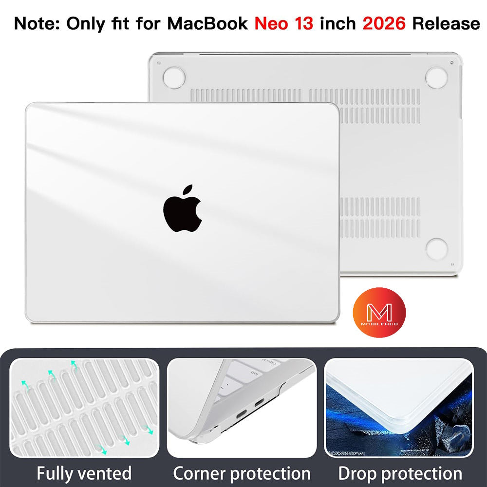 MacBook Neo 13' 2026 Hard Slim Shell Case A3404 (4 Colors Available)