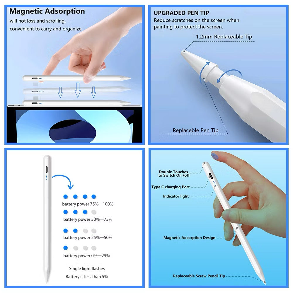 iPad Pencil Stylus Pen for iPad Pro 11” / 13” M4 2024