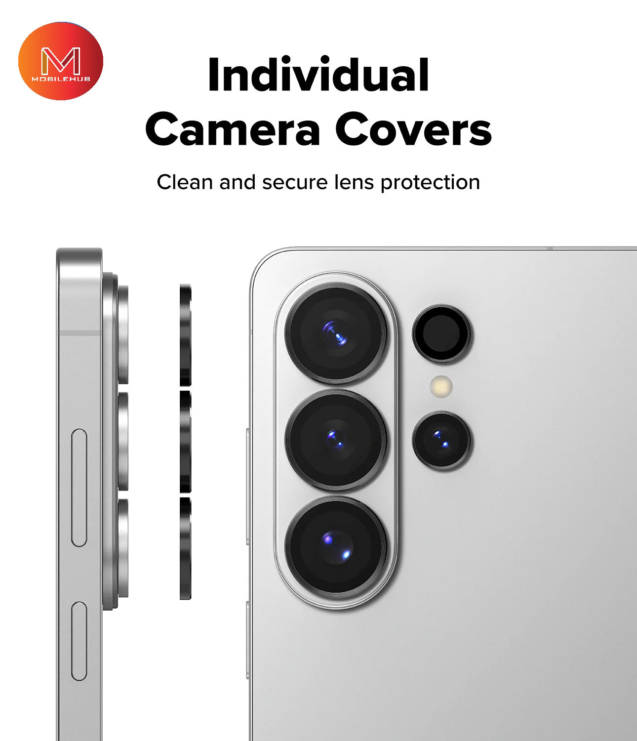Samsung S26 / S26 Plus / S26 Ultra Alloy Individual Camera Lens Protector (Black)