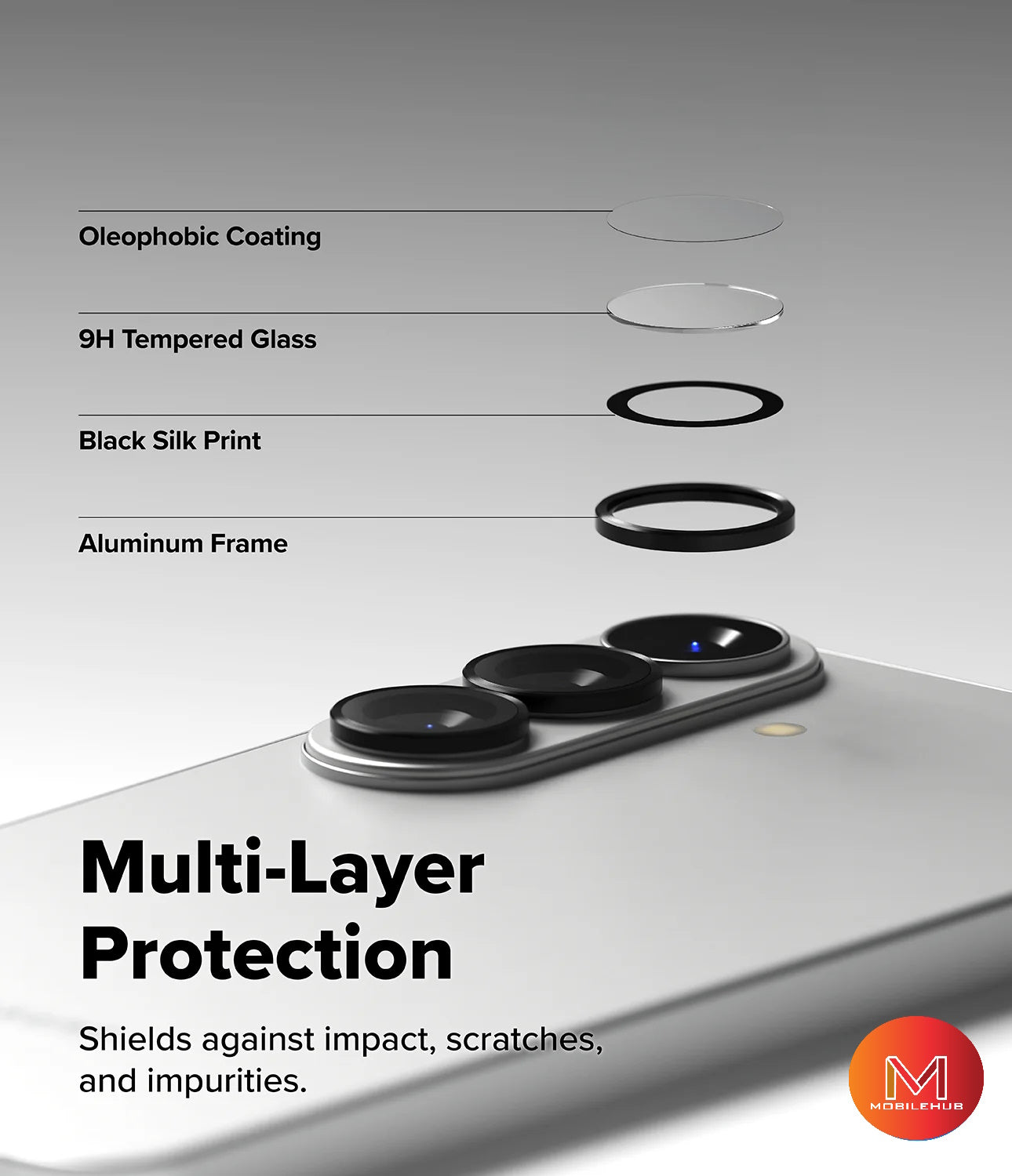 Samsung S26 / S26 Plus / S26 Ultra Alloy Individual Camera Lens Protector (Black)