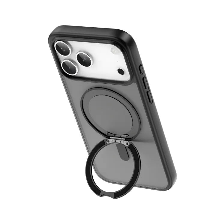 iPhone 18 Pro / 18 Pro Max Wiwu Armor Ultra Clear Magsafe Case with Stand (Clear Matte & Smoke Black