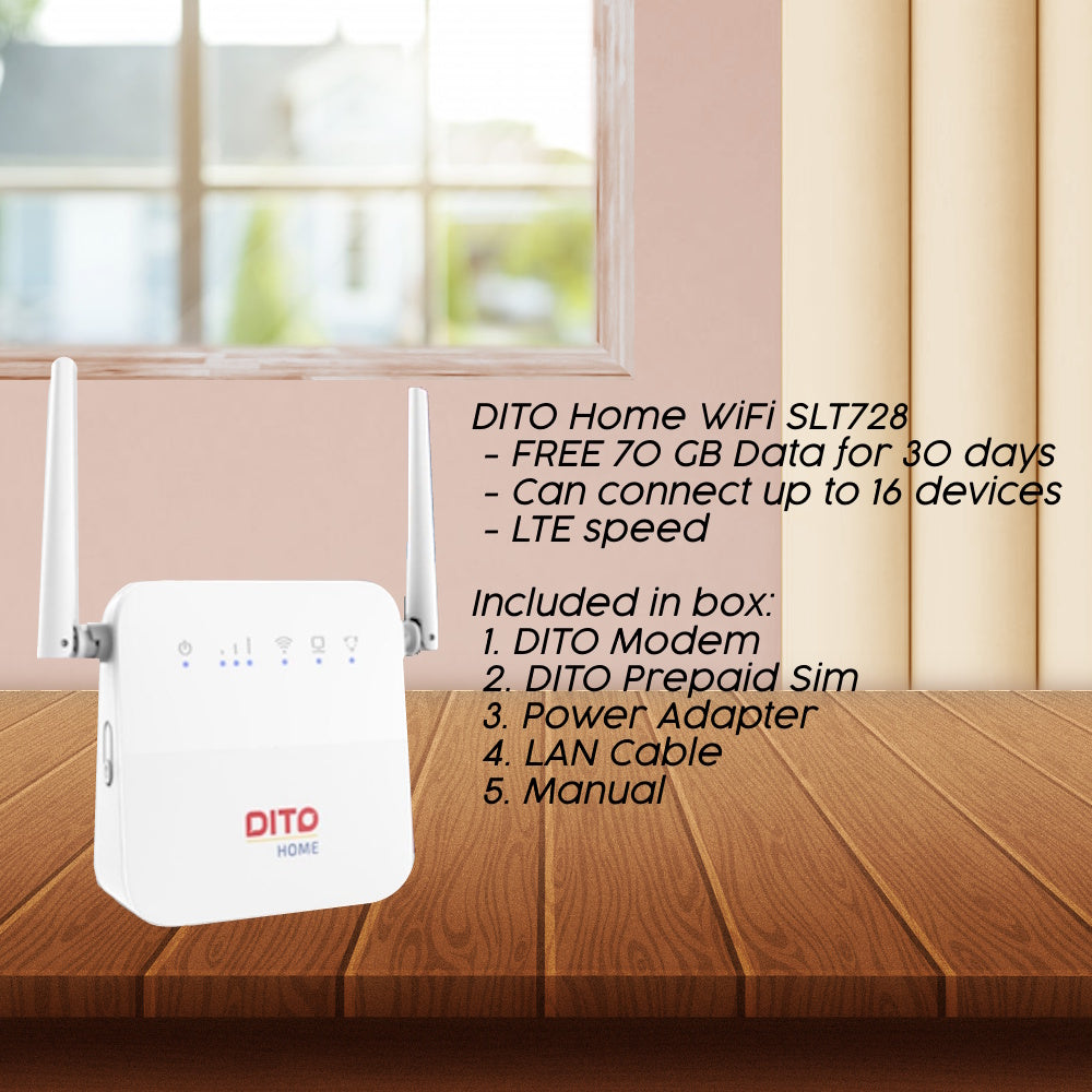 DITO SIM HOME WOWFI Internet Modem with 30 Days FREE 70 GB Date Starter Kit