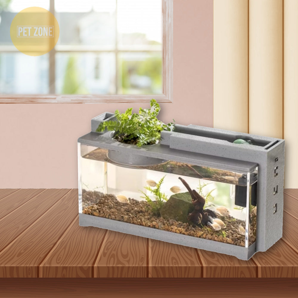 Zen Planted Aquarium Fish Tank for Betta Fish, Snail, Shrimp (6.6L)