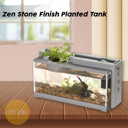 Zen Planted Aquarium Fish Tank for Betta Fish, Snail, Shrimp (6.6L)