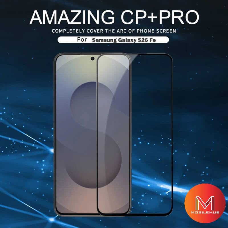 Samsung S26 FE 21D Tempered Glass Full Screen Proctector (Black)
