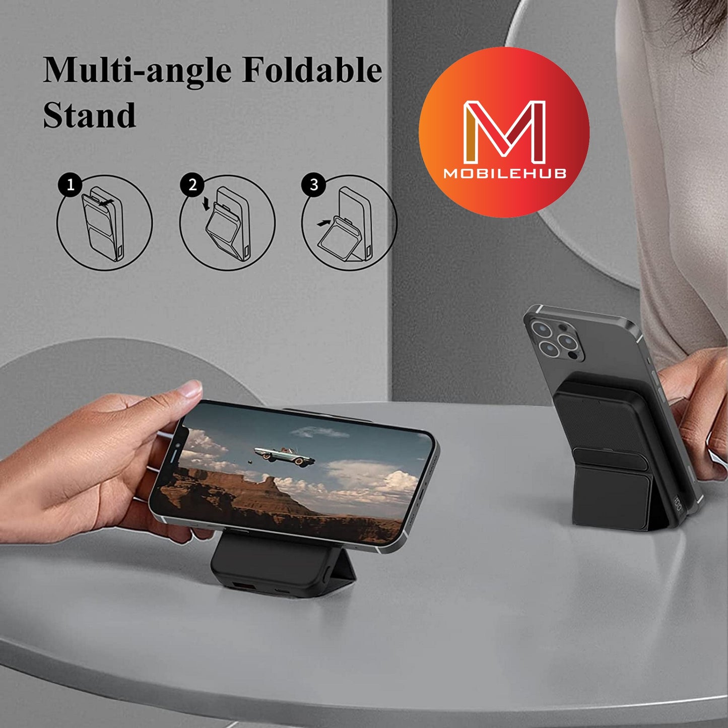 XUNDD Magnetic Wireless Power Bank with Stand 10000mah