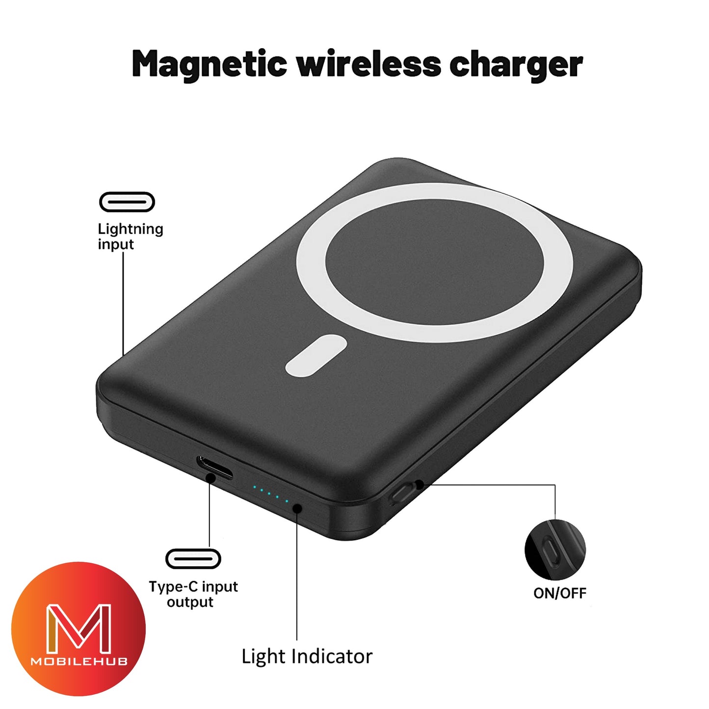 XUNDD Magnetic Wireless Power Bank with Stand 10000mah