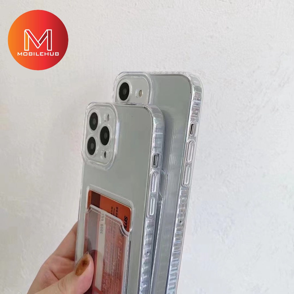 iPhone 14 / 14 Plus / 14 Pro / 14 Pro Max Evo Tech Ultra Clear Shockproof Case wtih Card Holder
