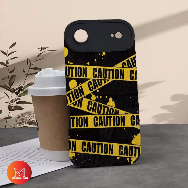 iPhone 17 / 17 Air / 17 Pro / 17 Pro Max Trendy Caution Tape Edition Shockproof Case