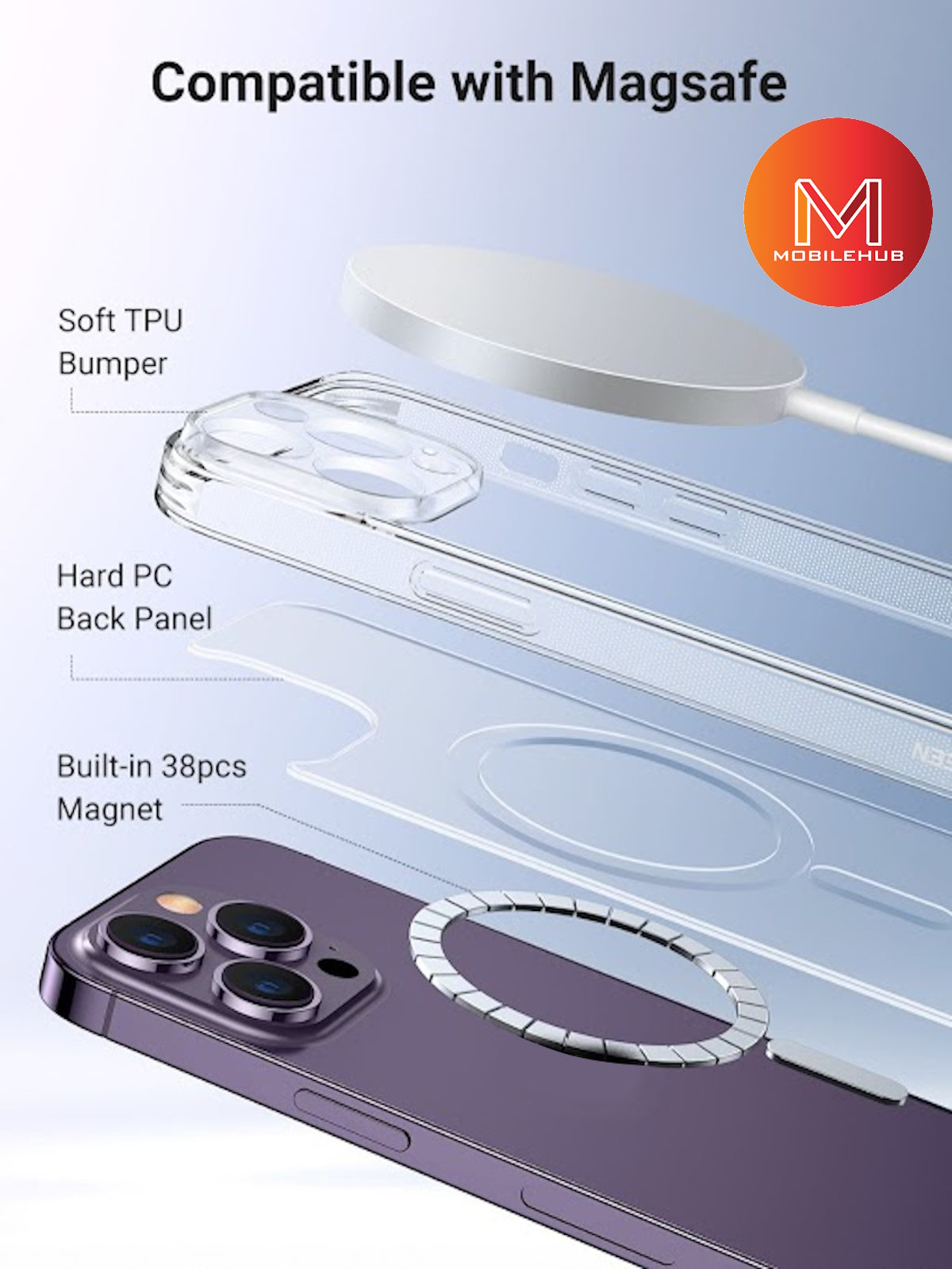 iPhone 15 / 15 Pro / 15 Pro Max / 15 Plus Bisen TPU MagSafe Clear Case iPhone 15 Series