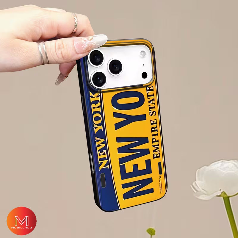 iPhone 17 / 17 Air / 17 Pro / 17 Pro Max Trendy New York License Plate Design Phone Case