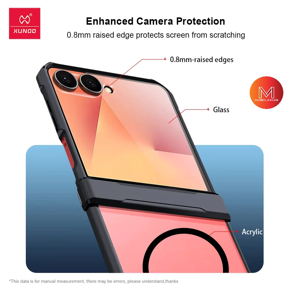 Samsung Z Flip 7 XUNDD Beetle Armor Shockproof Magnetic Case (Black)