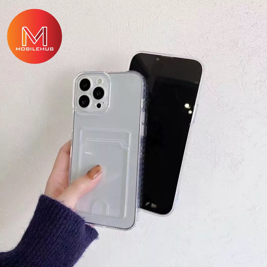 iPhone 14 / 14 Plus / 14 Pro / 14 Pro Max Evo Tech Ultra Clear Shockproof Case wtih Card Holder