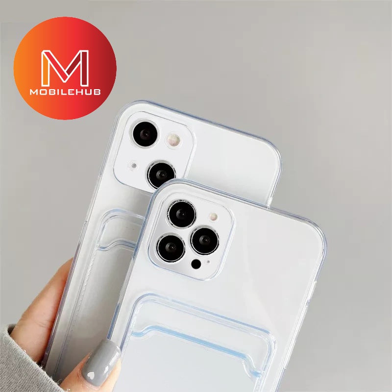 iPhone 14 / 14 Plus / 14 Pro / 14 Pro Max Evo Tech Ultra Clear Shockproof Case wtih Card Holder