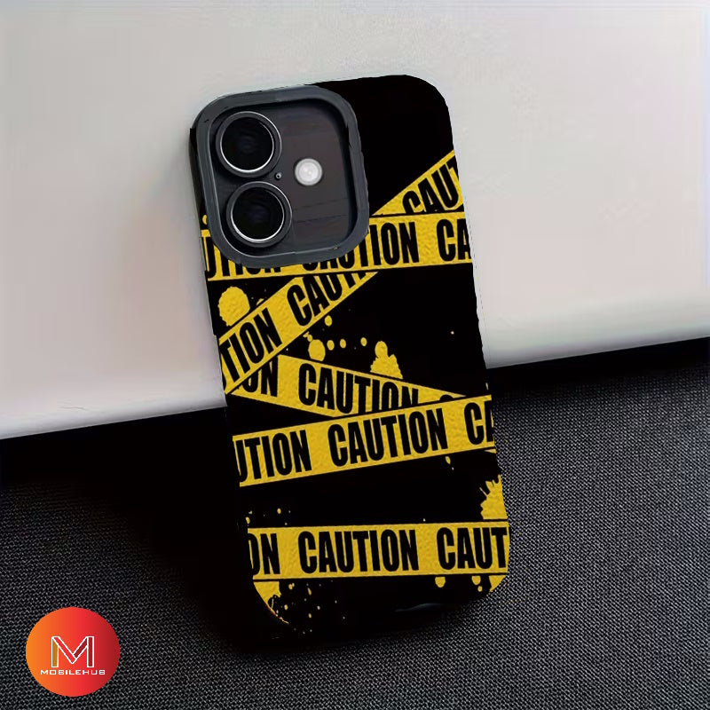 iPhone 17 / 17 Air / 17 Pro / 17 Pro Max Trendy Caution Tape Edition Shockproof Case