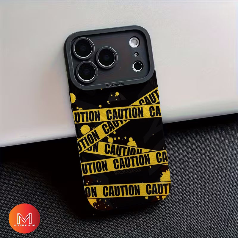 iPhone 17 / 17 Air / 17 Pro / 17 Pro Max Trendy Caution Tape Edition Shockproof Case
