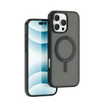 iPhone 17 / 17 Air / 17 Pro / 17 Pro Max Wiwu Armor Ultra Clear Magsafe Case with Stand (Clear Matte & Smoke Black