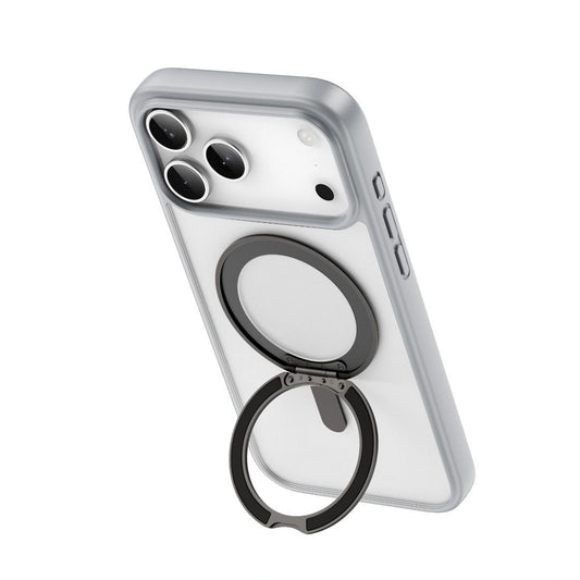 iPhone 17 / 17 Air / 17 Pro / 17 Pro Max Wiwu Armor Ultra Clear Magsafe Case with Stand (Clear Matte & Smoke Black