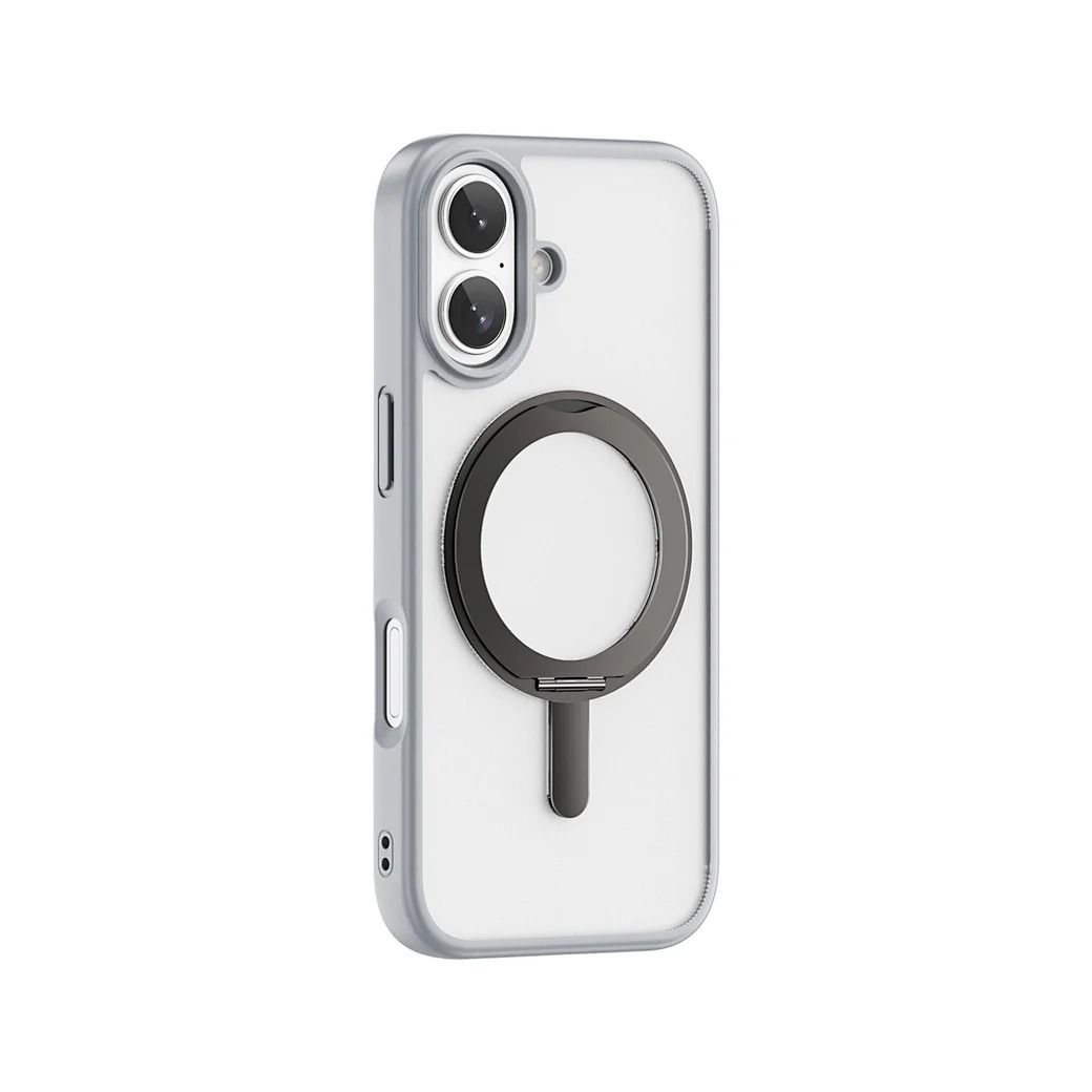 iPhone 17 / 17 Air / 17 Pro / 17 Pro Max Wiwu Armor Ultra Clear Magsafe Case with Stand (Clear Matte & Smoke Black