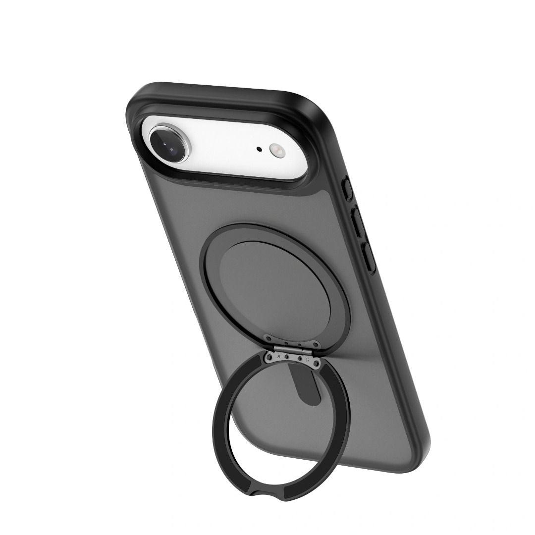 iPhone 17 / 17 Air / 17 Pro / 17 Pro Max Wiwu Armor Ultra Clear Magsafe Case with Stand (Clear Matte & Smoke Black
