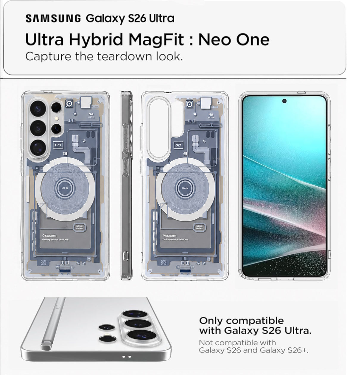 Samsung S26 Ultra Spigen Ultra Hybrid Magnetic Neo One Case (Crystal Clear)