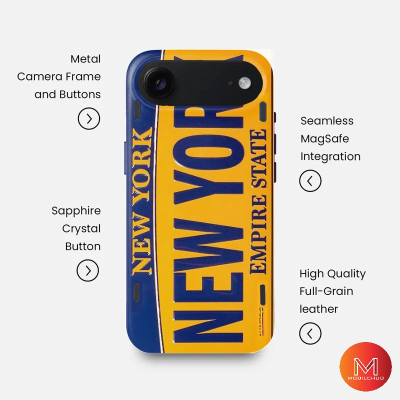 iPhone 17 / 17 Air / 17 Pro / 17 Pro Max Trendy New York License Plate Design Phone Case
