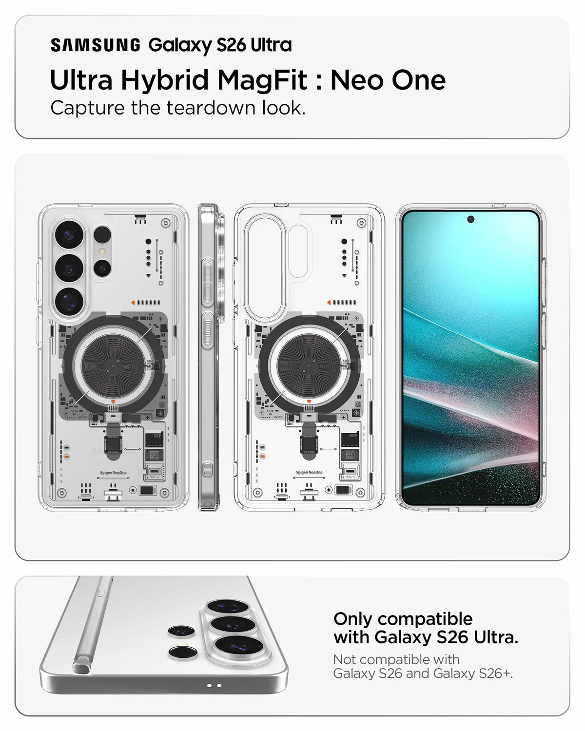 Samsung S26 Ultra Spigen Ultra Hybrid Magnetic Neo One Case (Crystal Clear)