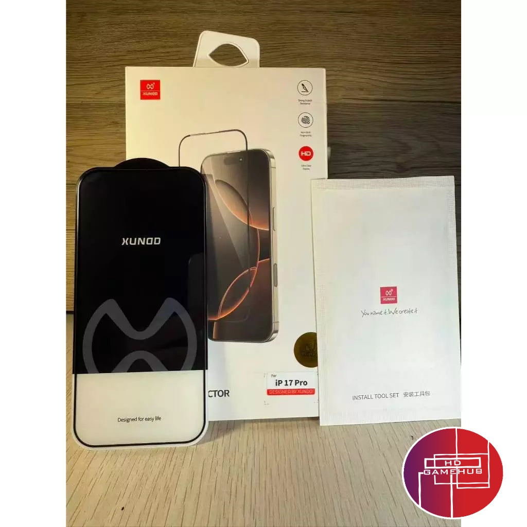 iPhone 17 / 17 Air / 17 Pro / 17 Pro Max XUNDD Axe HD Screen Protector Full Screen Tempered Glass