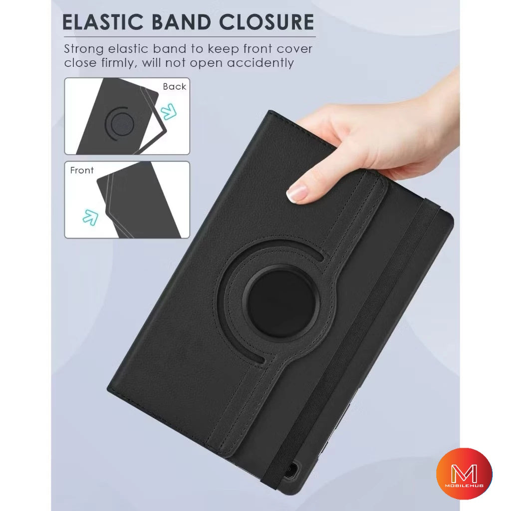 Samsung Tab A11 / A11 Plus 360 Rotate Leather Cover Shockproof Case (Black)