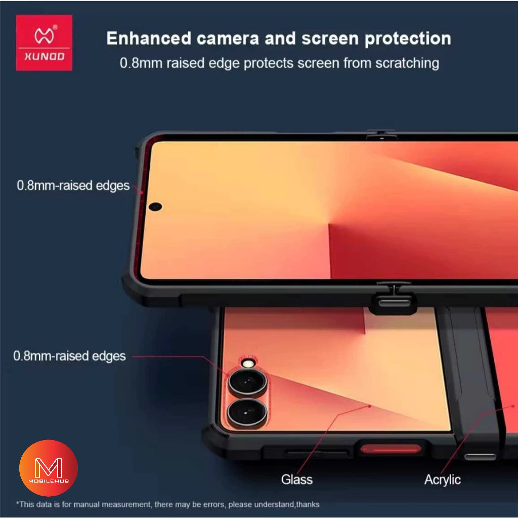 Samsung Z Flip 7 XUNDD Beetle Armor Shockproof Magnetic Case (Black)