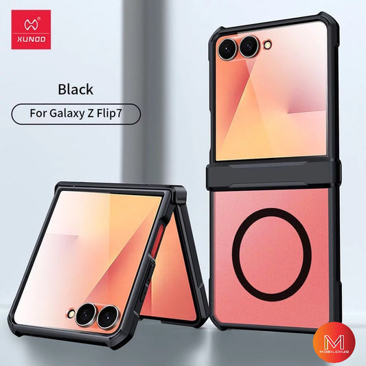 Samsung Z Flip 7 XUNDD Beetle Armor Shockproof Magnetic Case (Black)