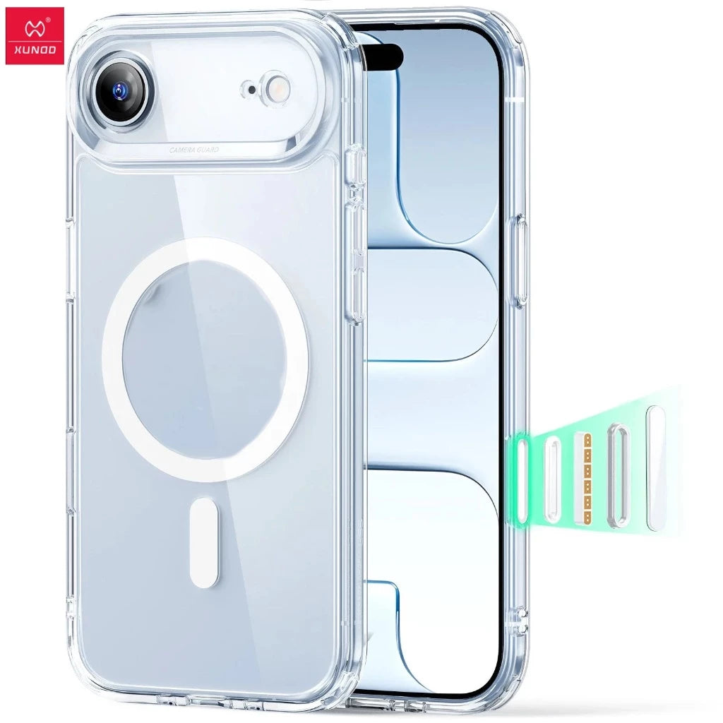 iPhone 17 / 17 Air / 17 Pro / 17 Pro Max XUNDD Ultra Thin Transparent Magnetic Case with Camera Protection