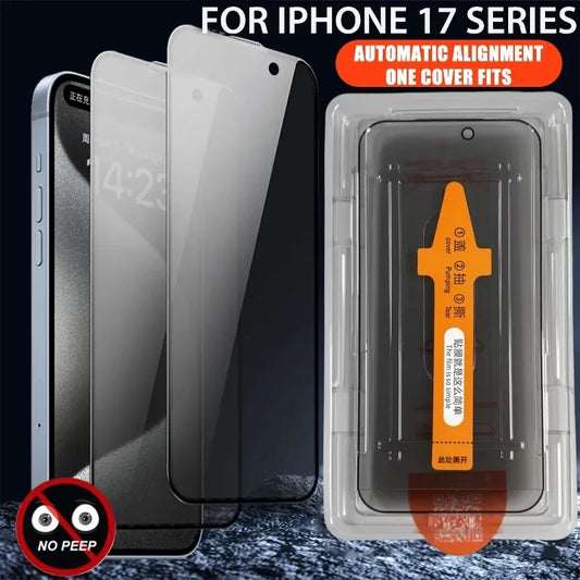 iPhone 17 / 17 Air / 17 Pro / 17 Pro Max Ultra HD Privacy Tempered Glass Screen Protector with Installation Kit