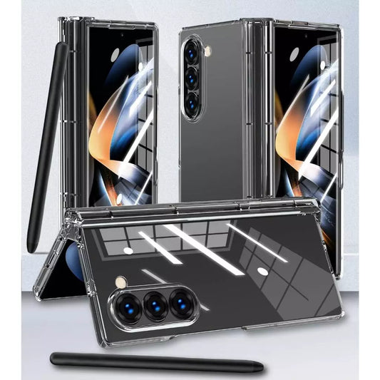 Samsung ZFold 6 Ultra Clear Shockproof Case with Hinge Cover & Pen Holder Anti-Fingerprint Z Fold 6