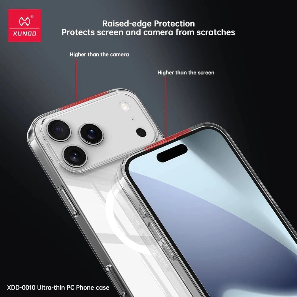 iPhone 17 / 17 Air / 17 Pro / 17 Pro Max XUNDD Ultra Thin Transparent Magnetic Case with Camera Protection